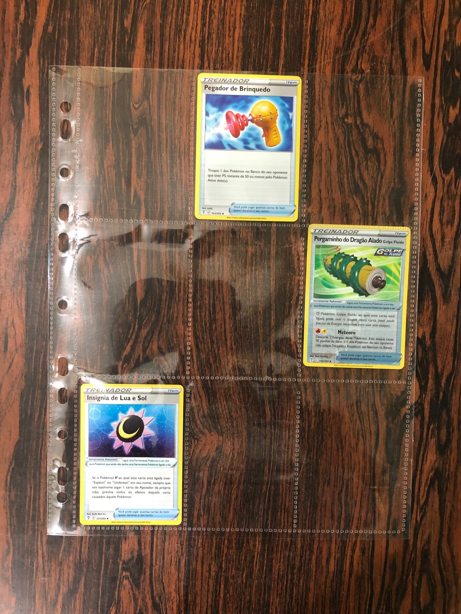 Folha plástica Refil para coleção de cards porta cards