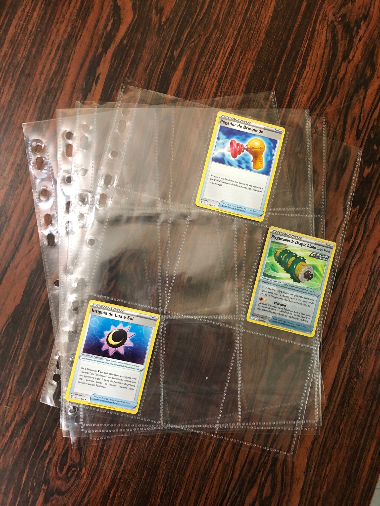 Folha plástica Refil para coleção de cards porta cards